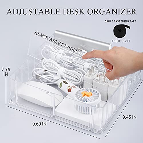 Yesesion Caja organizadora de cables de plástico transparent