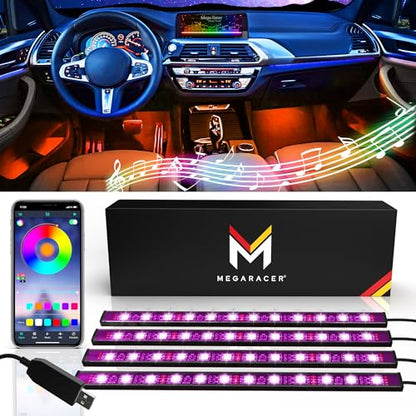 Mega Racer Luces RGB para interiores de automóvil, tira de l
