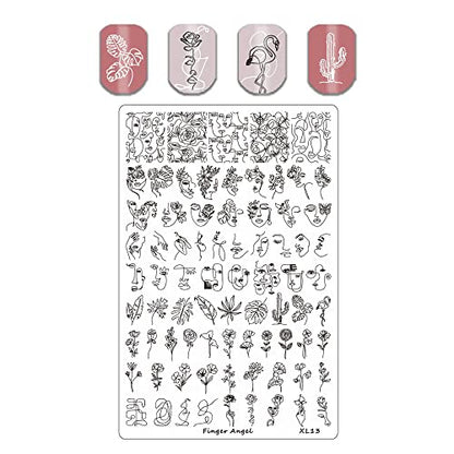 4PCS Nail Art Stamp Placas con XL11-14 Estampación de Placas