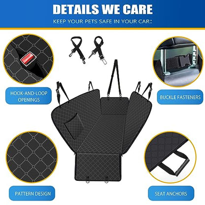 Funda de asiento de automóvil para perro con bolsillo de alm