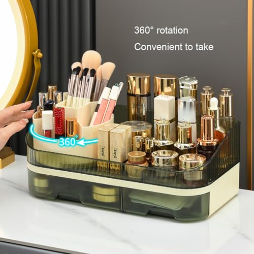 Organizador de maquillaje giratorio de 360° para mostrador,