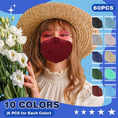 XDX Mascarillas KN95, 60 paquetes de mascarillas faciales en
