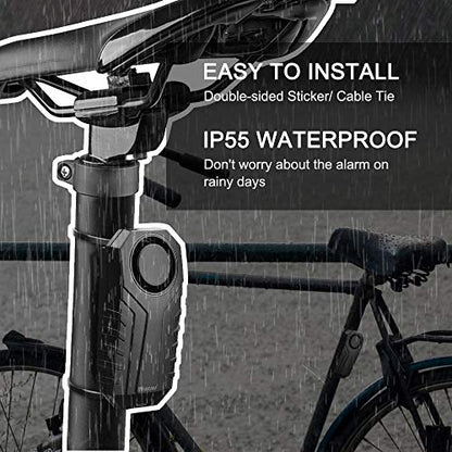 WSDCAM Alarma de bicicleta con control remoto, paquete de 2,