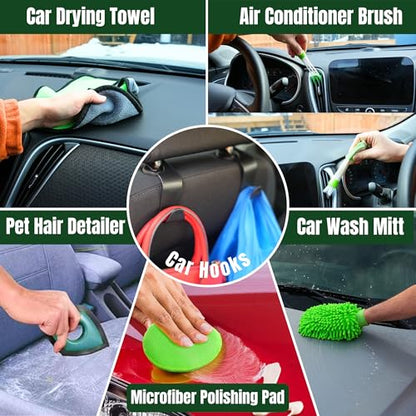 Kit de 31 piezas de detallado de coche, juego de cepillos pa