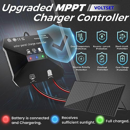 Panel solar portátil de 100 vatios y 12 voltios con controla