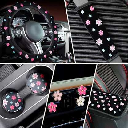 BBTO Juego de 19 accesorios bordados para automóvil, incluye