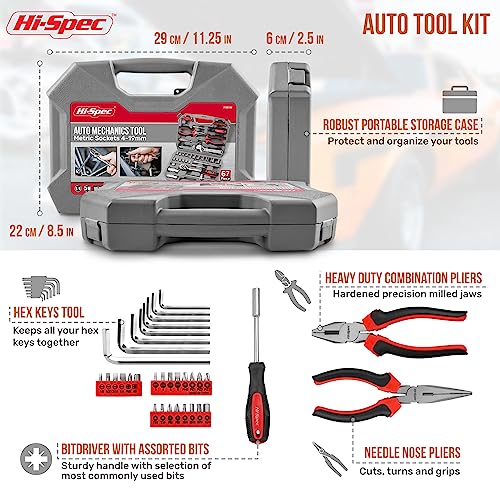 Hi-Spec - Juego de herramienta mecánica para auto (67 piezas