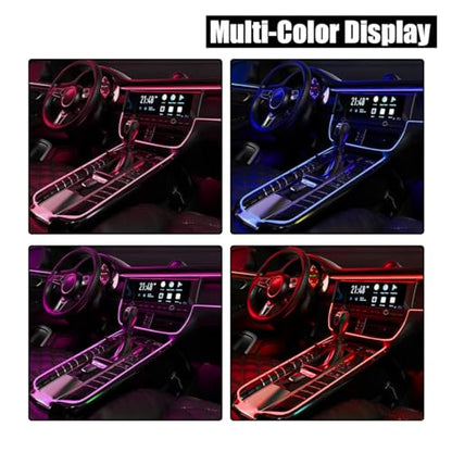 Tira de luces LED para interior de automóvil con cable EL, t