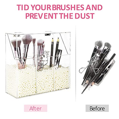 YestBuy Soporte para brochas de maquillaje transparente, org