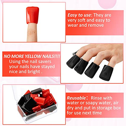 40 puntas de dedos bronceadoras con protección UV, protector