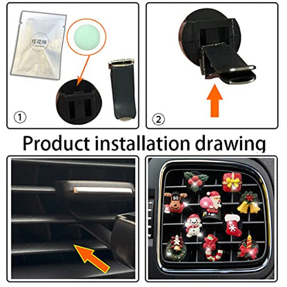 10 clips de ventilación de automóvil de Navidad, decoración