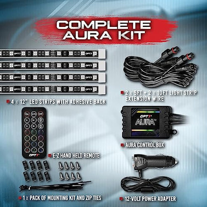 OPT7 Aura - Luces interiores de coche con control remoto, ca