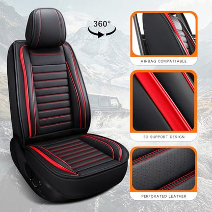 Fundas de cuero para asiento de automóvil, juego completo de