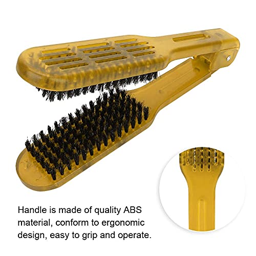 ZJchao Cepillo de doble cara, pinza para alisar el cabello,