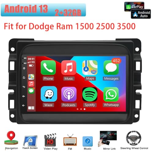 Zcargel Radio de auto Android 13 con Carplay inalámbrico/And