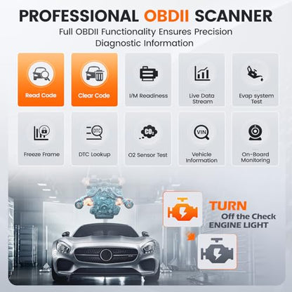 ANCEL AD410 Pro 2 en 1 OBD2 escáner y probador de batería -