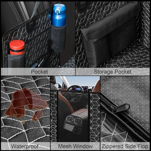 Extensor de asiento trasero para perros, gran espacio, funda
