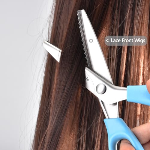Tijeras en zig zag para peluca de encaje, tijeras de coser d