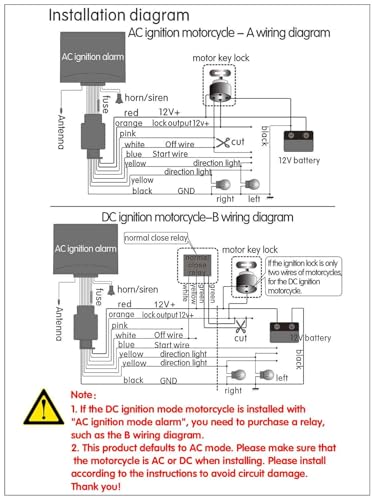 DC12V motocicleta antirrobo alarma sistema de seguridad cont