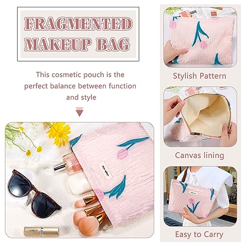 ZLFSRQ Bolsa de maquillaje de tulipanes de viaje, lindas bol