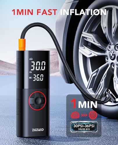 Tire Inflator Portable Air Compressor, 150PSI Rechargeable A