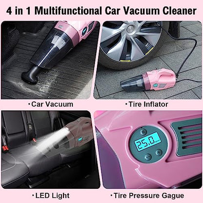 Kit de limpieza rosa para automóvil, 21 piezas de limpieza d