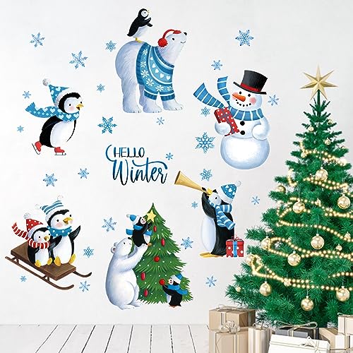 Yovkky Calcomanías de pared con texto en inglés "Hello Winte