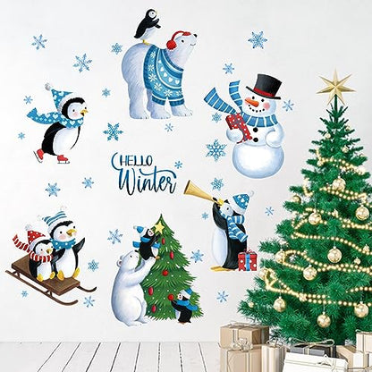 Yovkky Calcomanías de pared con texto en inglés "Hello Winte