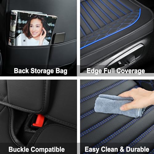 Fundas de asiento de cuero para automóviles, juego completo