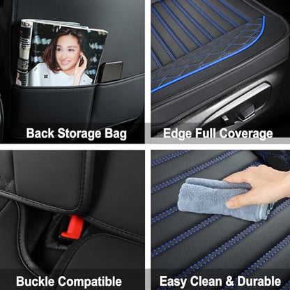 Fundas de asiento de cuero para automóviles, juego completo