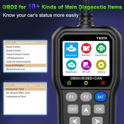 OBD2 escáner Cloud Print y batería Probador herramienta de d