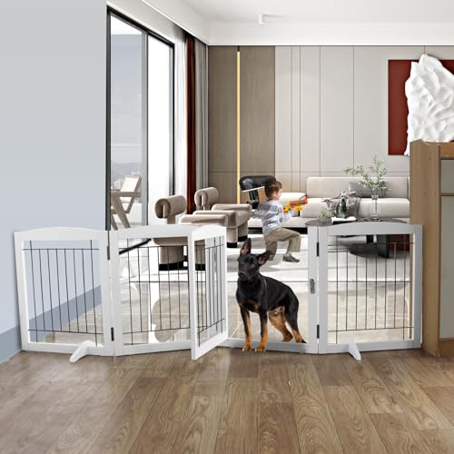 ZJSF Puerta independiente para perros con puerta para pasill