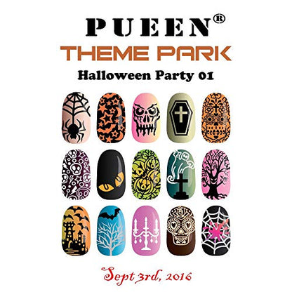 PUEEN placa de estampado para nail art - Fiesta Halloween 01