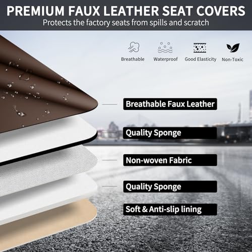 Fundas de asiento de cuero para automóviles, 2 fundas univer