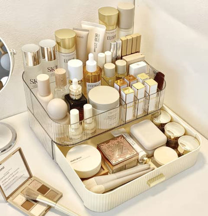 Organizador de maquillaje con cajón apilable, vitrina de alm