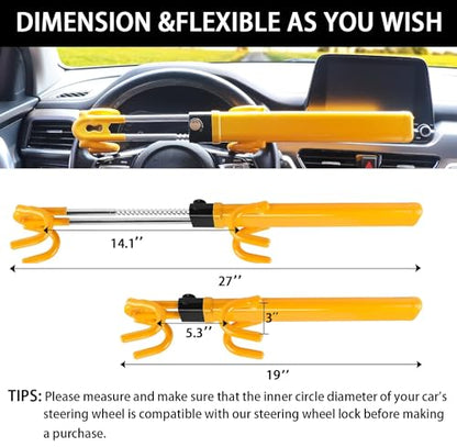 Cerradura de volante para automóvil, longitud ajustable, uni