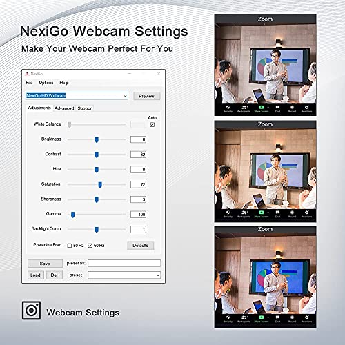 NexiGo Cámara web de negocios N660 1080P, micrófono dual y c