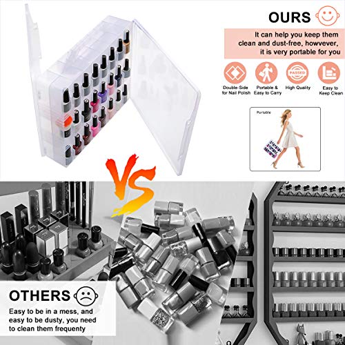 SUBAY Organizador portátil de esmalte de uñas, soporte trans
