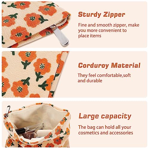 ZLFSRQ 2 bolsas de maquillaje de flores de margarita, bolsas