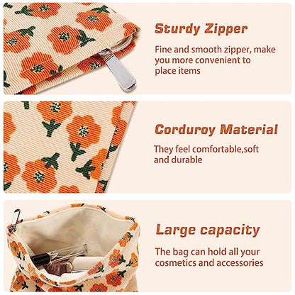 ZLFSRQ 2 bolsas de maquillaje de flores de margarita, bolsas