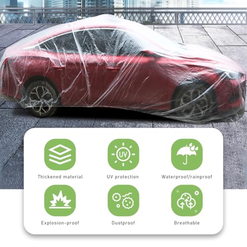2 fundas desechables para automóvil, 15.8 x 24.6 pies, imper