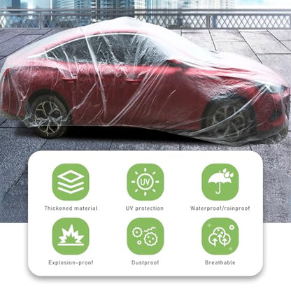2 fundas desechables para automóvil, 15.8 x 24.6 pies, imper