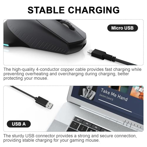 Zosvoses Cable de carga micro USB compatible con Alienware W