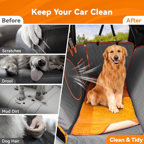 LOOBANI Dog Car Seat Cover with Chenille Snuff Mat, Waterpro