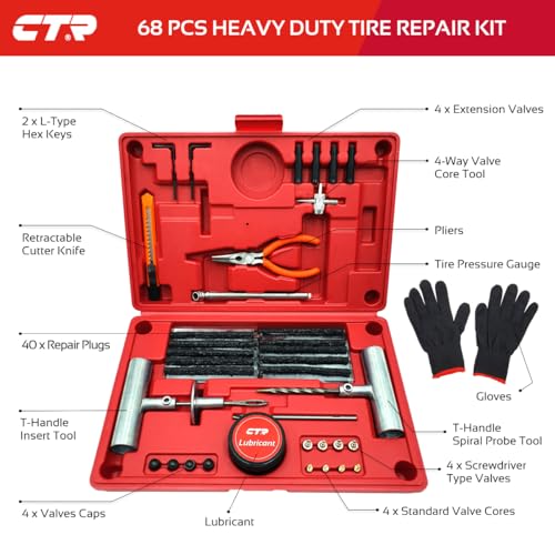 CTR Kit de tapones de neumáticos de alta resistencia, kit de