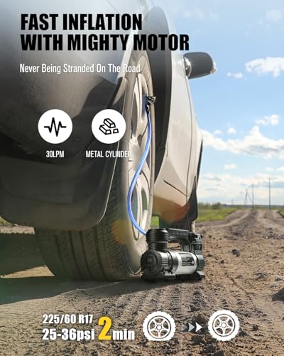 Avid Power Compresor de aire portátil de 12 V CC, inflado rá