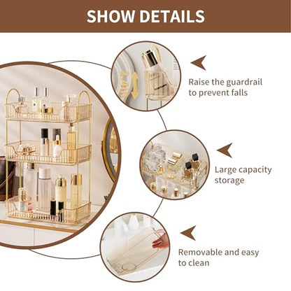Organizador de baño, bandejas de tocador para baño, estante