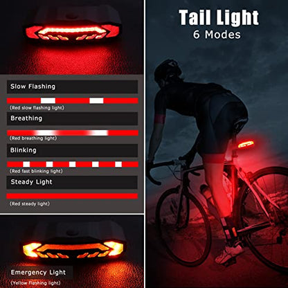 WSDCAM Bike Cargo Rack Tail Light with Turn Signals and Brak