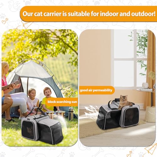 Transportador de gatos expandible de lados suaves con caja d