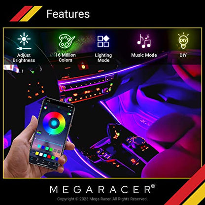 Mega Racer Luces LED para el interior del automóvil, 48 chip